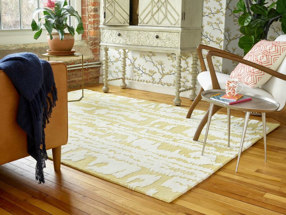 Florence Broadhurst Waterwave Stripe Citron 039906 interior 2