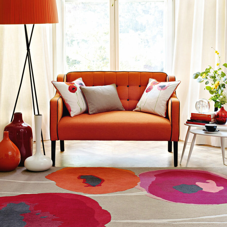 Sanderson Poppies Red Orange 45700 interior 2
