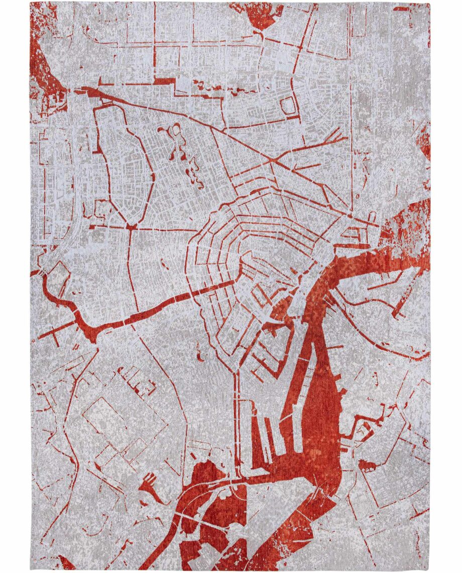 Louis De Poortere Rug, Cities Orange Cut 9323, Amsterdam design