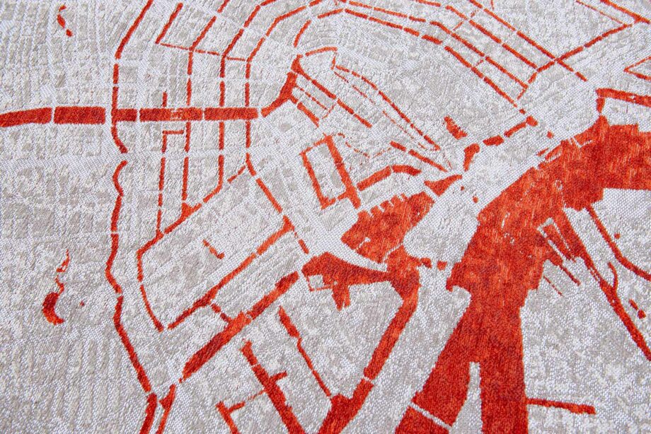 Louis De Poortere rug Cities Amsterdam 9323 Orange Cut zoom 2