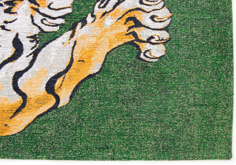 Louis De Poortere rug Pop 9388 Green On Fire corner