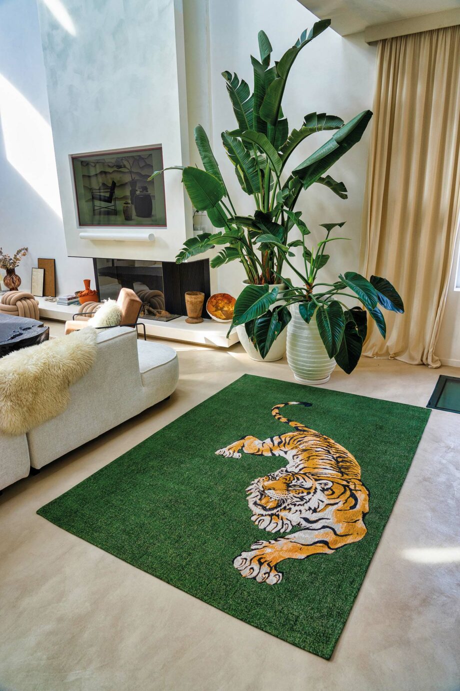 Louis De Poortere rug Pop 9388 Green On Fire interior 1