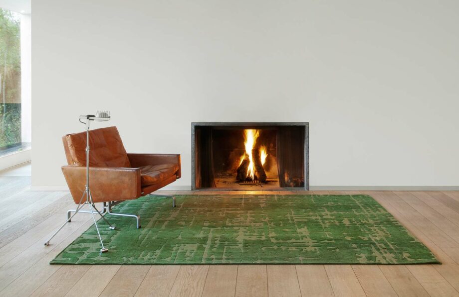 Louis De Poortere tapis LX 9202 Structures Baobab Perrier Green interior 1
