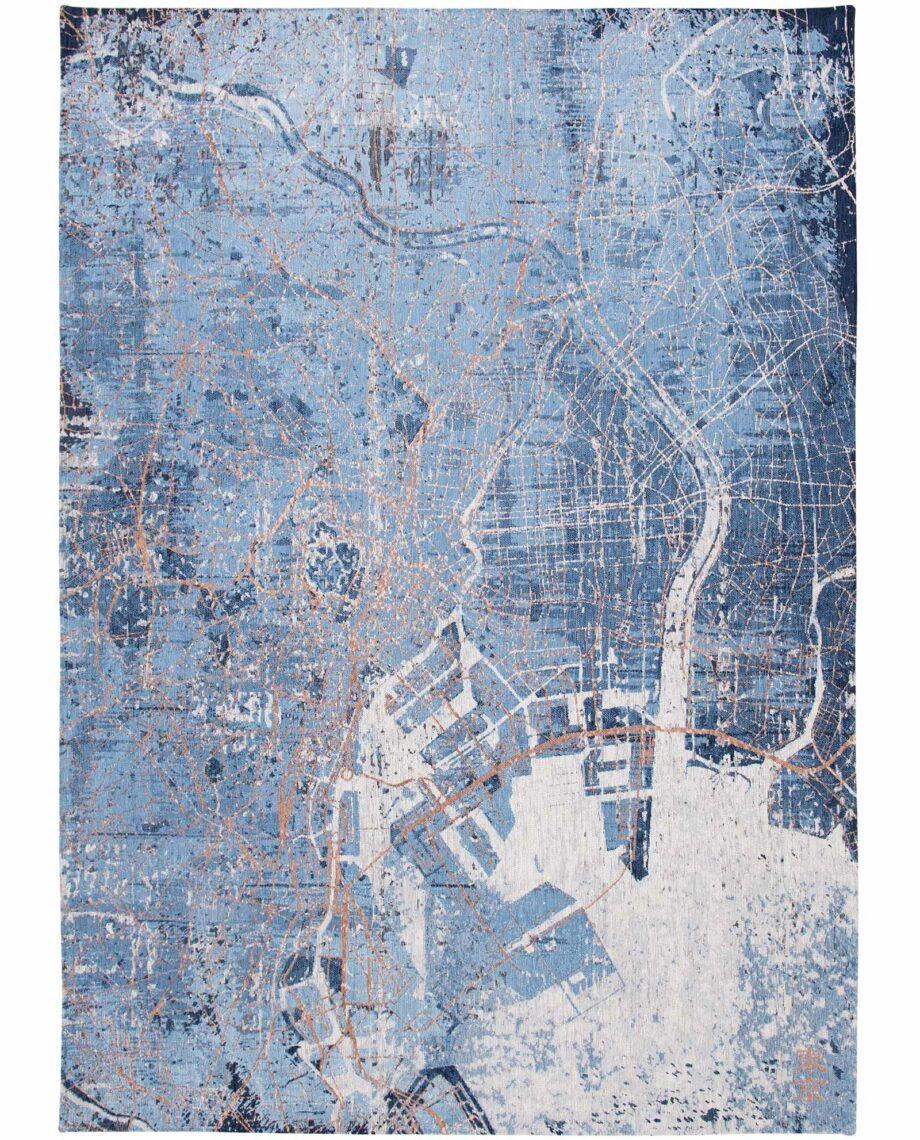 Louis De Poortere Teppich, Cities Conductive Blue 9314, Tokyo design