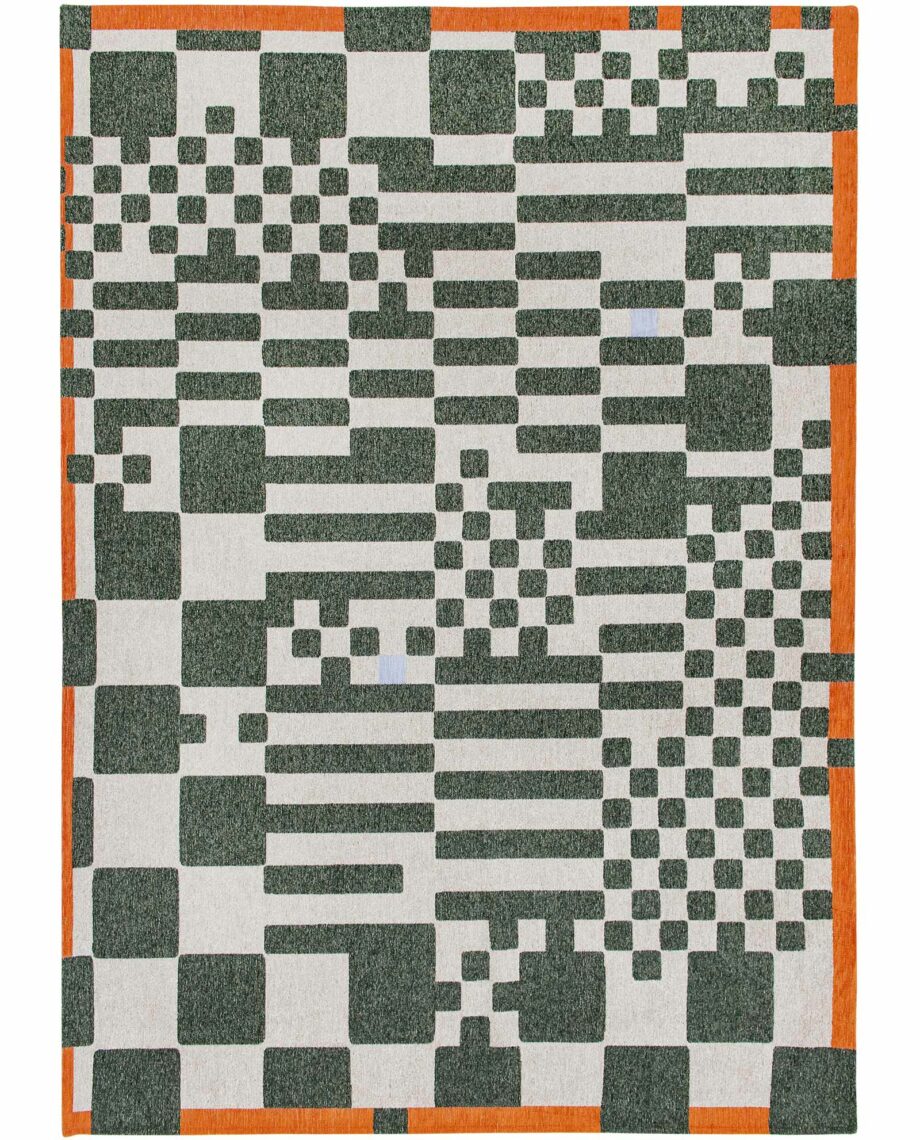 Louis De Poortere Teppich, Craft Deep Green 9339, Chess design