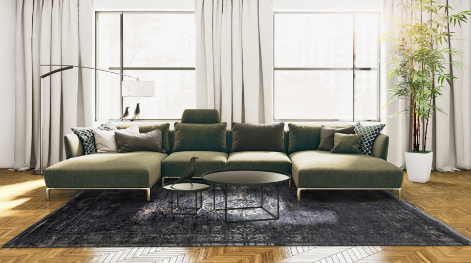 rugs Louis De Poortere LX8263 Fading World Medaillon Mineral Black interior