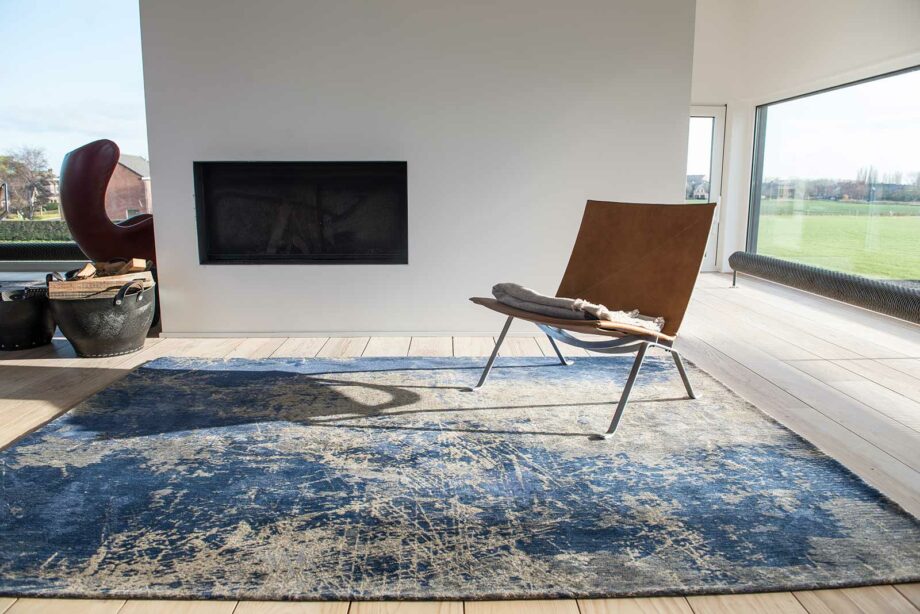 rugs Louis De Poortere LX8629 Mad Men Cracks Abyss Blue interior