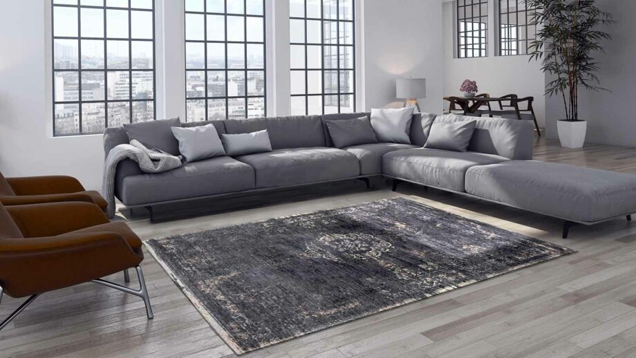 tapijt Louis De Poortere LX8263 Fading World Medaillon Mineral Black interior 2