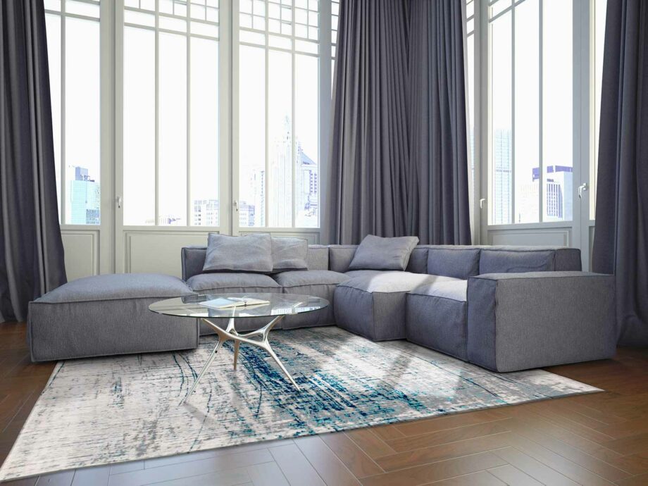 tapijt Louis De Poortere LX8421 Mad Men Griff Bronx Azurite interior