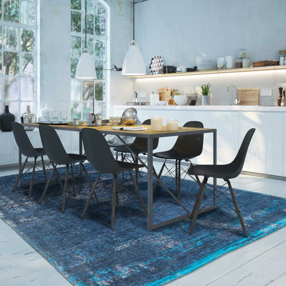 teppich Louis De Poortere LX 8254 Fading World Medaillon Blue Night interior