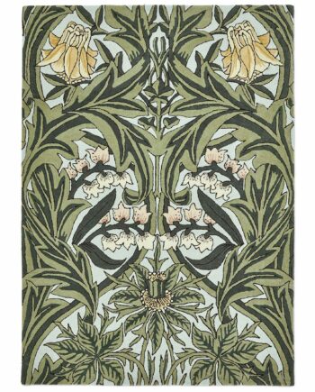 Morris & Co Rug, Bluebell Leafy Arbour Green 127607
