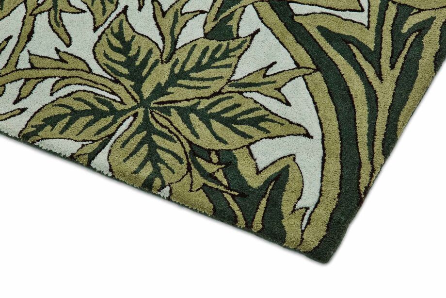 Morris & Co Rug, Bluebell Leafy Arbour Green 127607