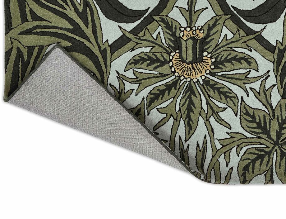Morris & Co Rug, Bluebell Leafy Arbour Green 127607