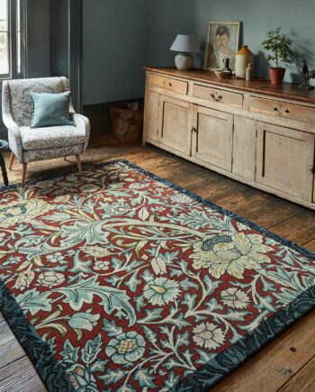 Morris & Co Rug, Trent Madder Red Webbs Blue 127510