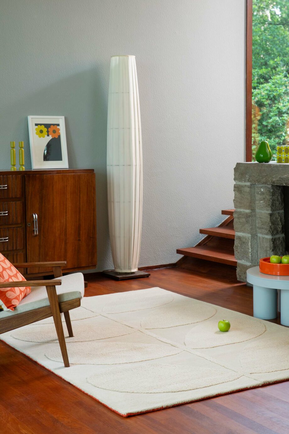 Orla Kiely Rug, Solid Stem Ecru 158309