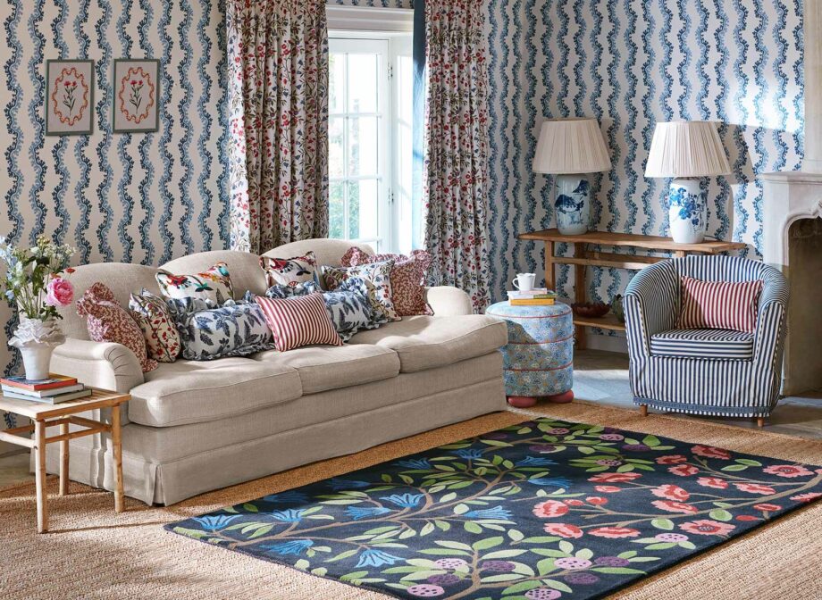 Sanderson tapis, Foraging Indigo 146618