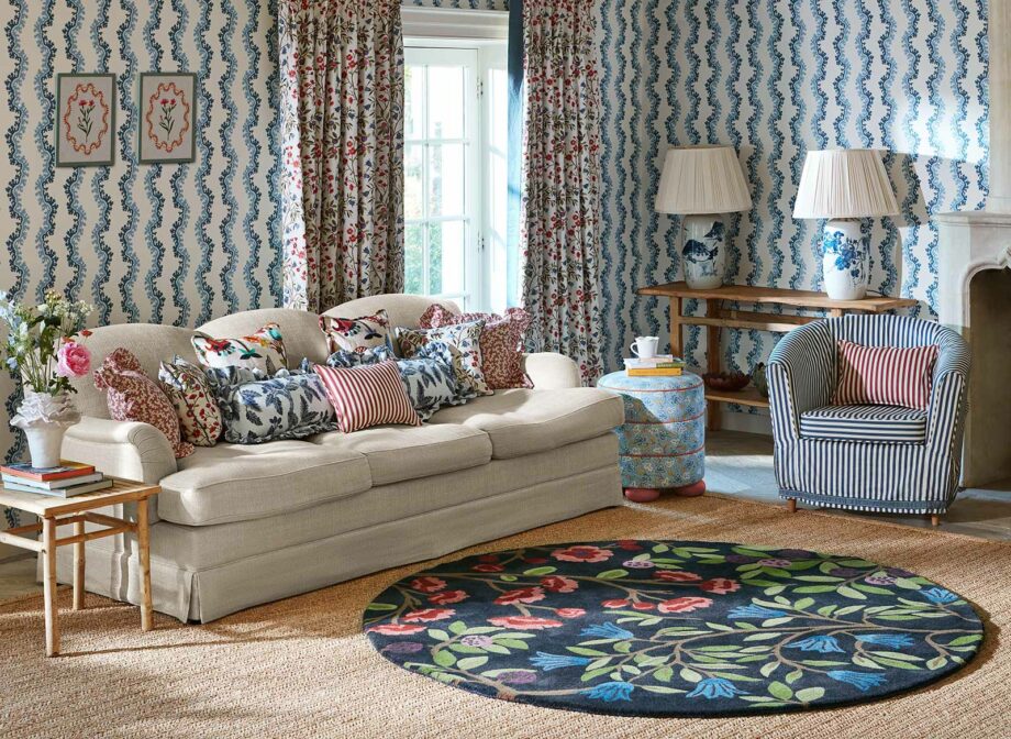 Sanderson tapis, Foraging Indigo 146618