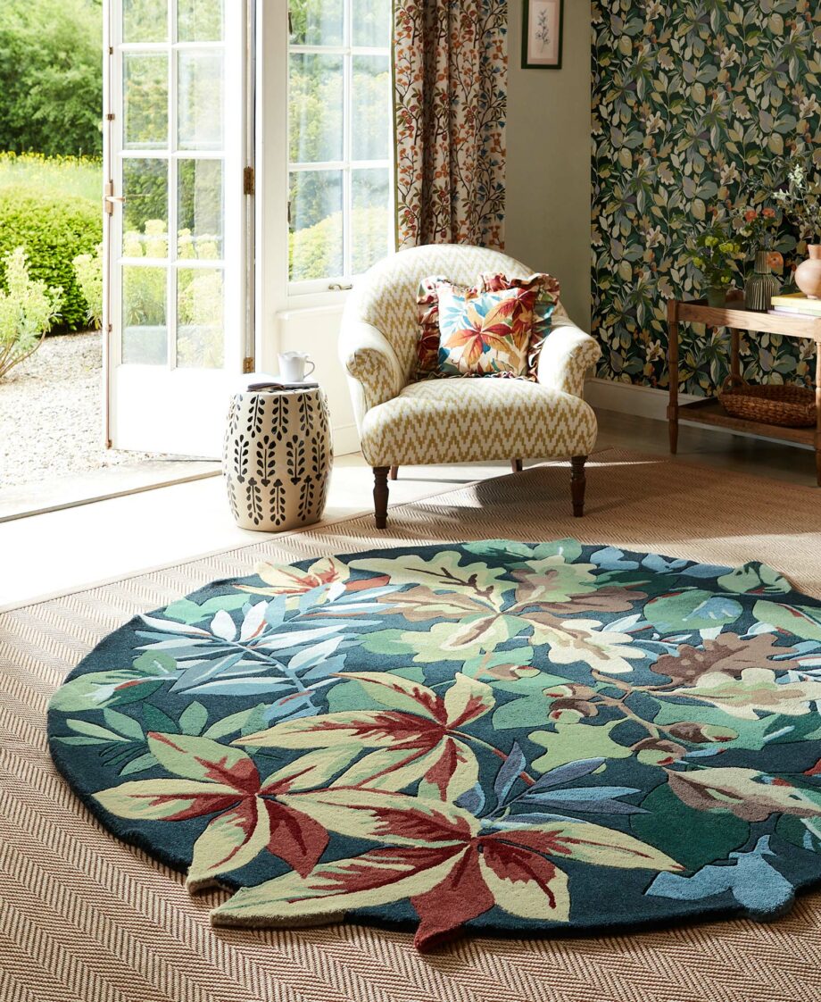 Sanderson Robins Wood Forest Green 146508 round interior 2