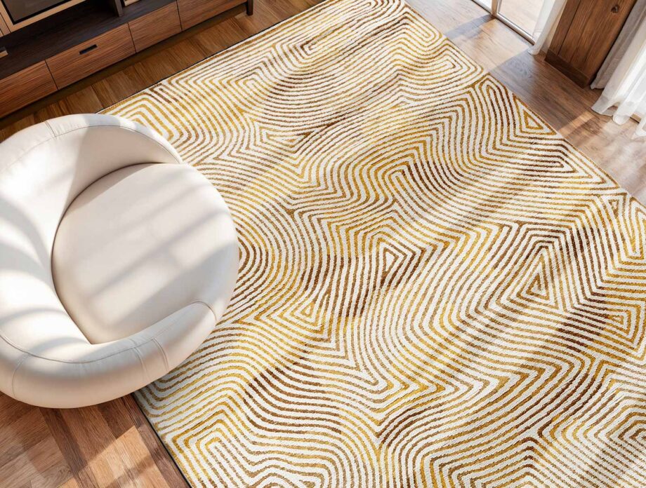Louis De Poortere tapijt Meditation Coral 9799 Coral Yellow Hippy Ambiance1